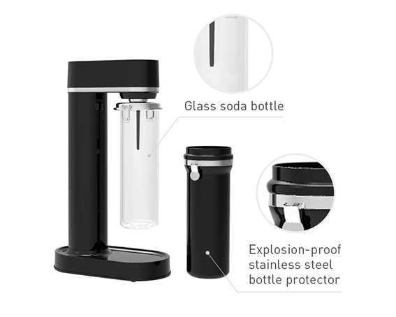 New Upgrade Soda Water Maker Sustainable Home Soda Maker Portable Glass Soda Bottle
